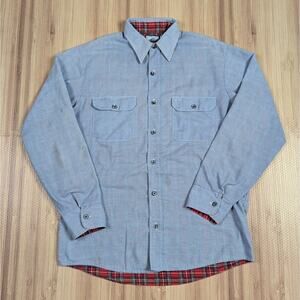 Vintage Sears Fieldmaster Perma Prest Flannel Shirt Mens 16 1/2 Tall Size XL